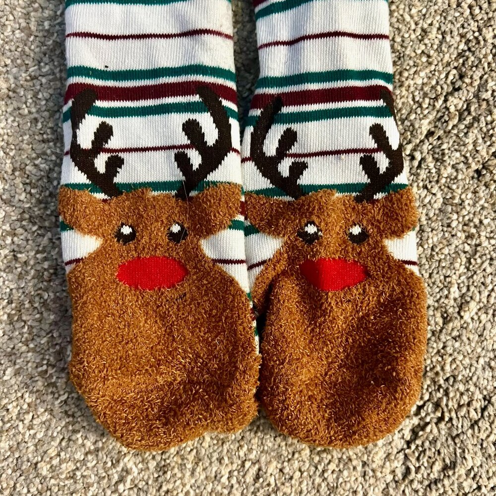 Christmas Holiday Reindeer socks - Women’s - brown and green
